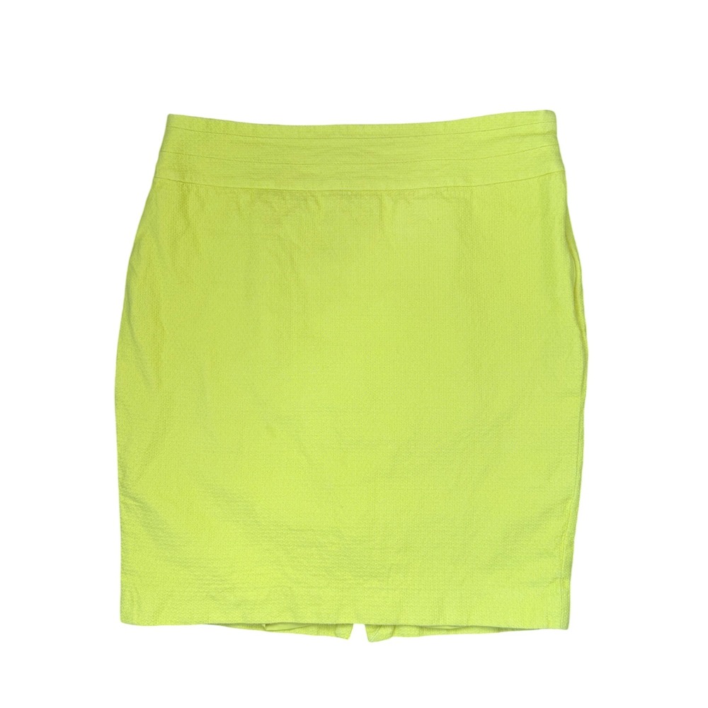 A5 Eloquii Pencil Skirt Neon Yellow Cotton Linen Blend Professional Plus 16W